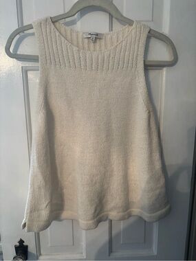 Madewell Ivory Knit A-Line Sleeveless Top